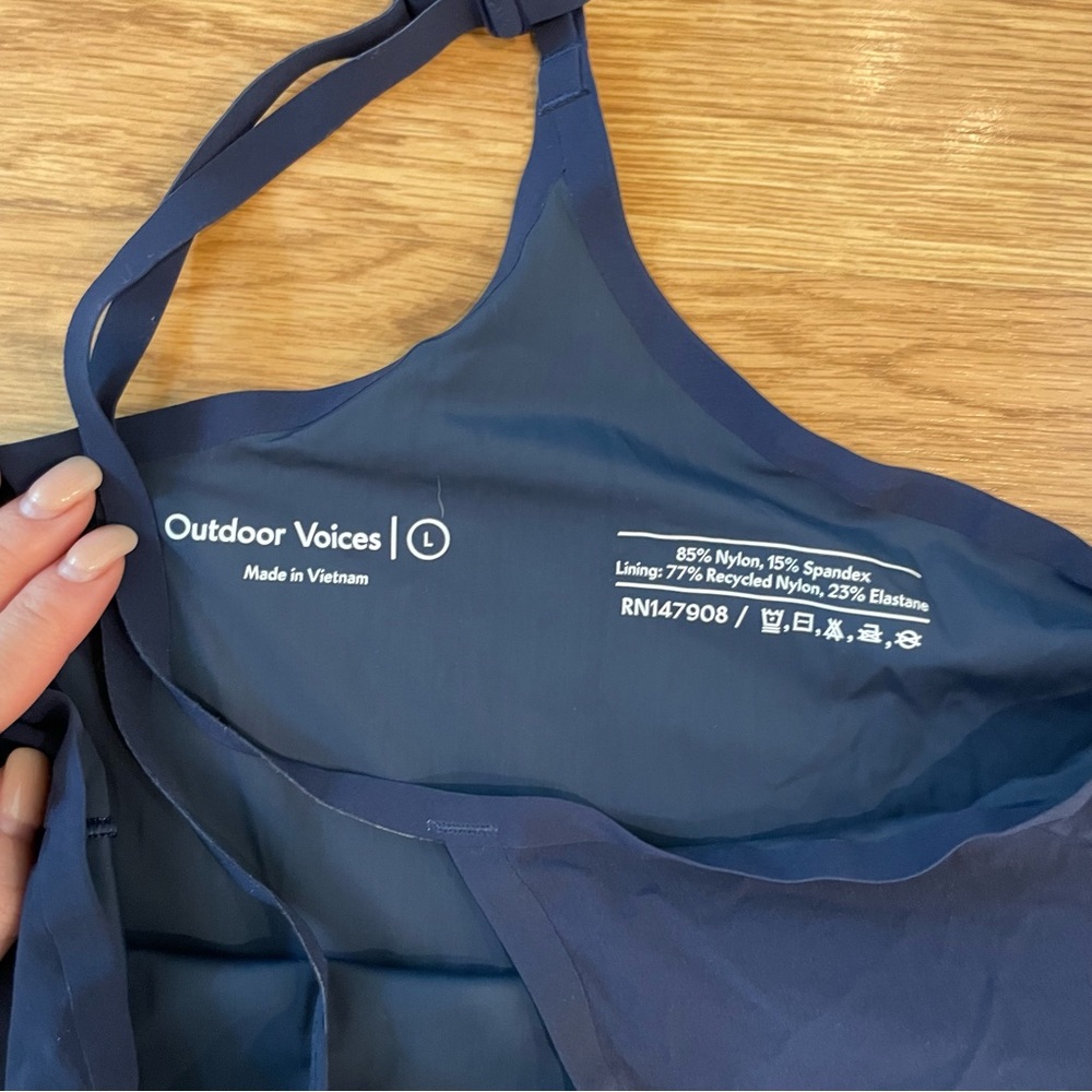 NWOT Outdoor Voices The Exercise Dress with Built In Shorts in Blue Size Large - Picture 8 of 9